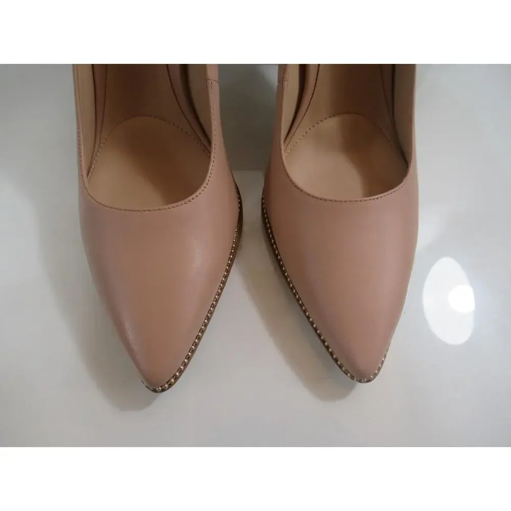 NEW Coach Samantha Leather Studded Dress Pump Pointed Toe Pale Blush Size 10